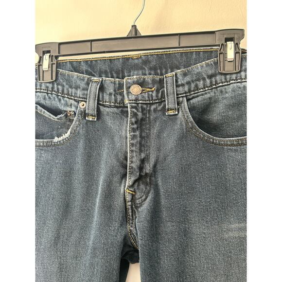 Vintage Levi's Premium Strummer Jeans 32x32 Slim Straight Grunge Raw Hem - Picture 2 of 10